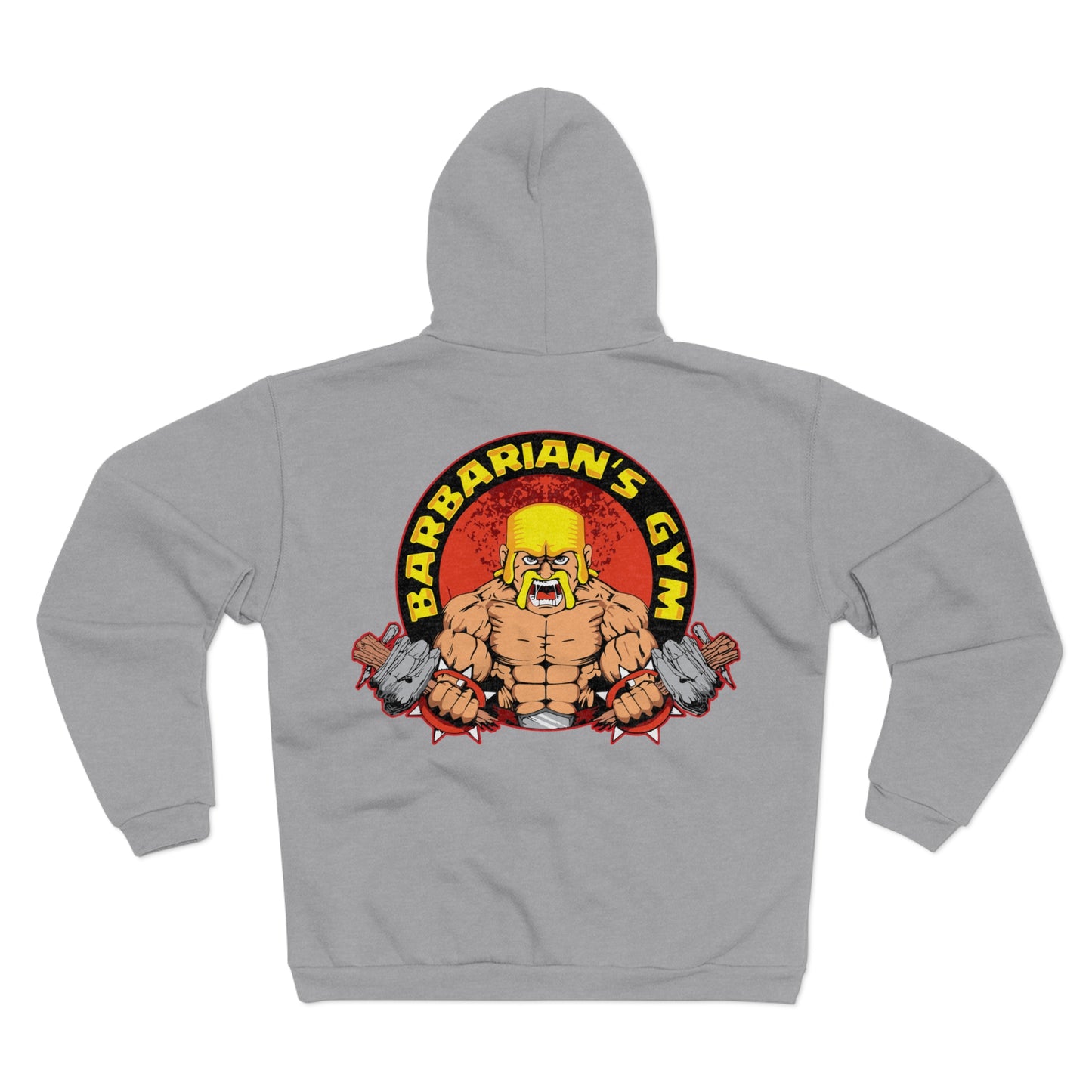 Barbarian's Gym  Unisex Hooded Zip Sweatshirt for Gym Lovers Black