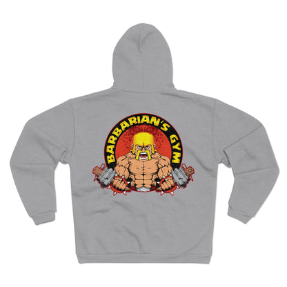 Barbarian's Gym  Unisex Hooded Zip Sweatshirt for Gym Lovers Black