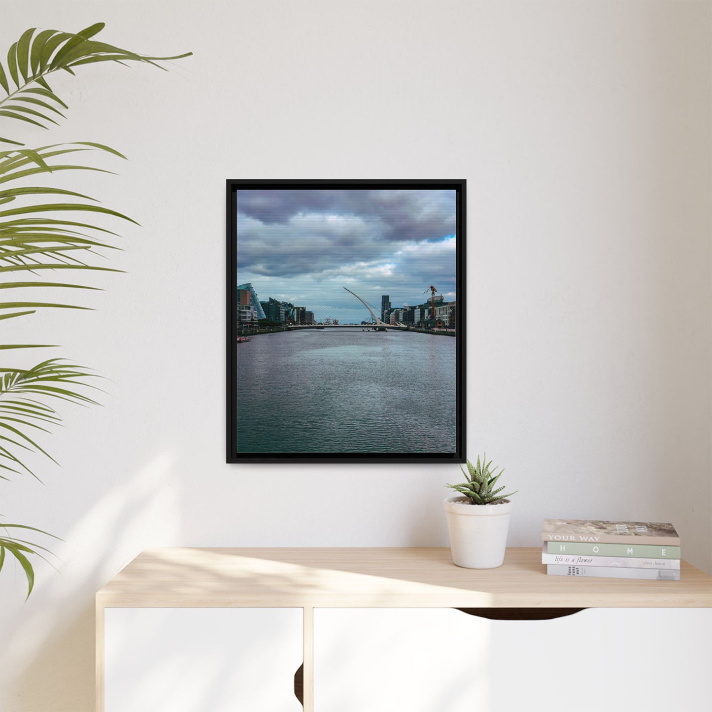 Samuel Beckett Bridge Matte Canvas, Framed (Multi-color)