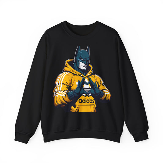Superhero Style Unisex Crewneck Sweatshirt - Cool Batman Design for Everyday Wear