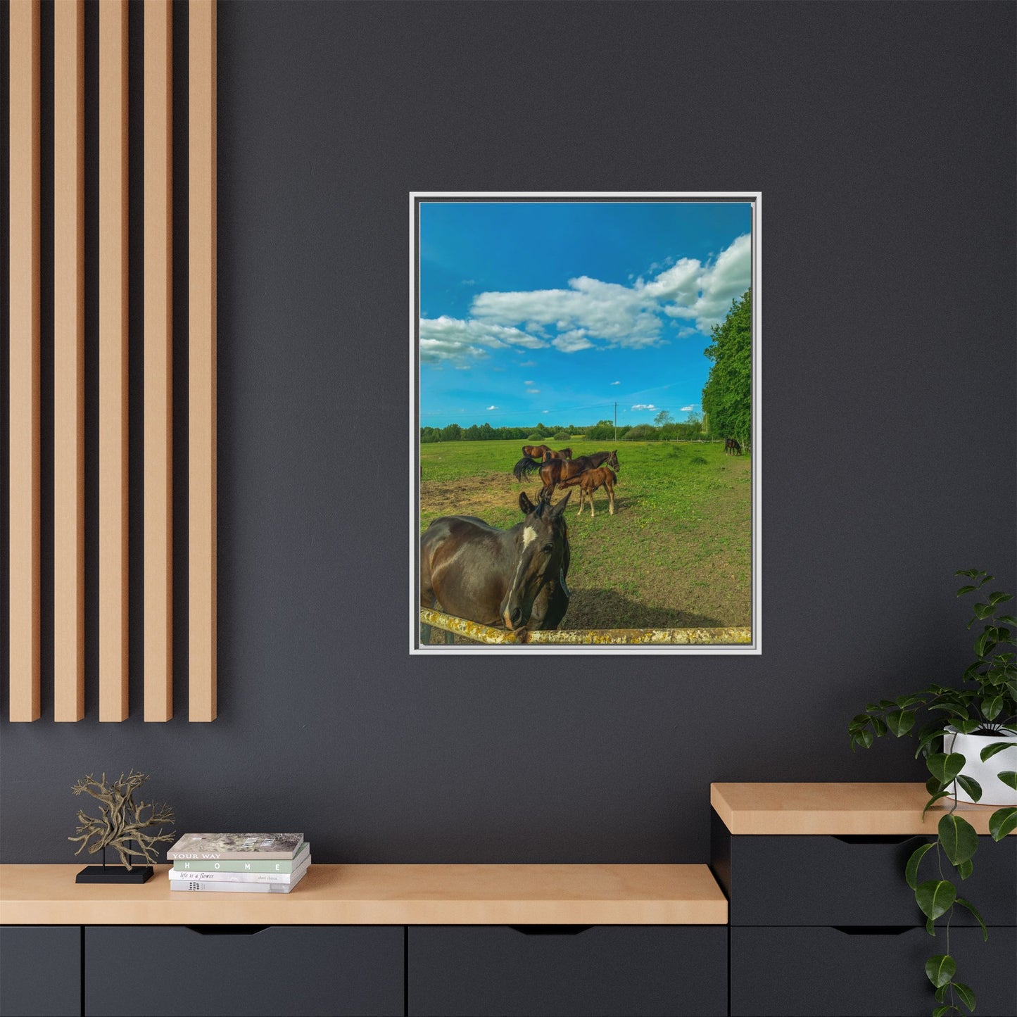 horses 2 Matte Canvas, Framed (Multi-color)