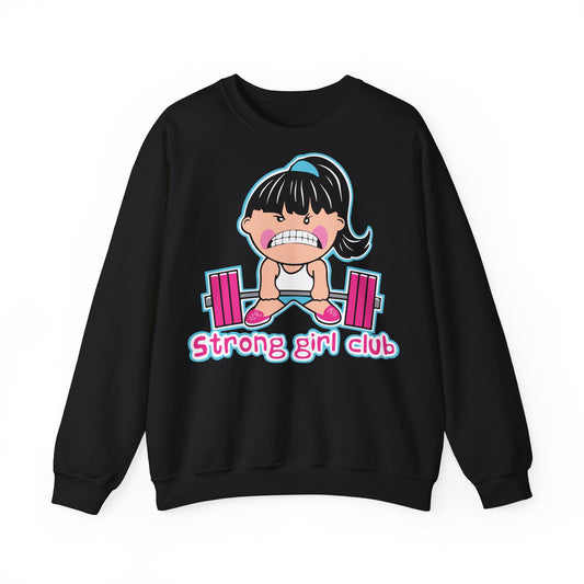 Strong Girl Club Unisex Heavy Blend™ Crewneck Sweatshirt - Empowering Workout Sweatshirt Black