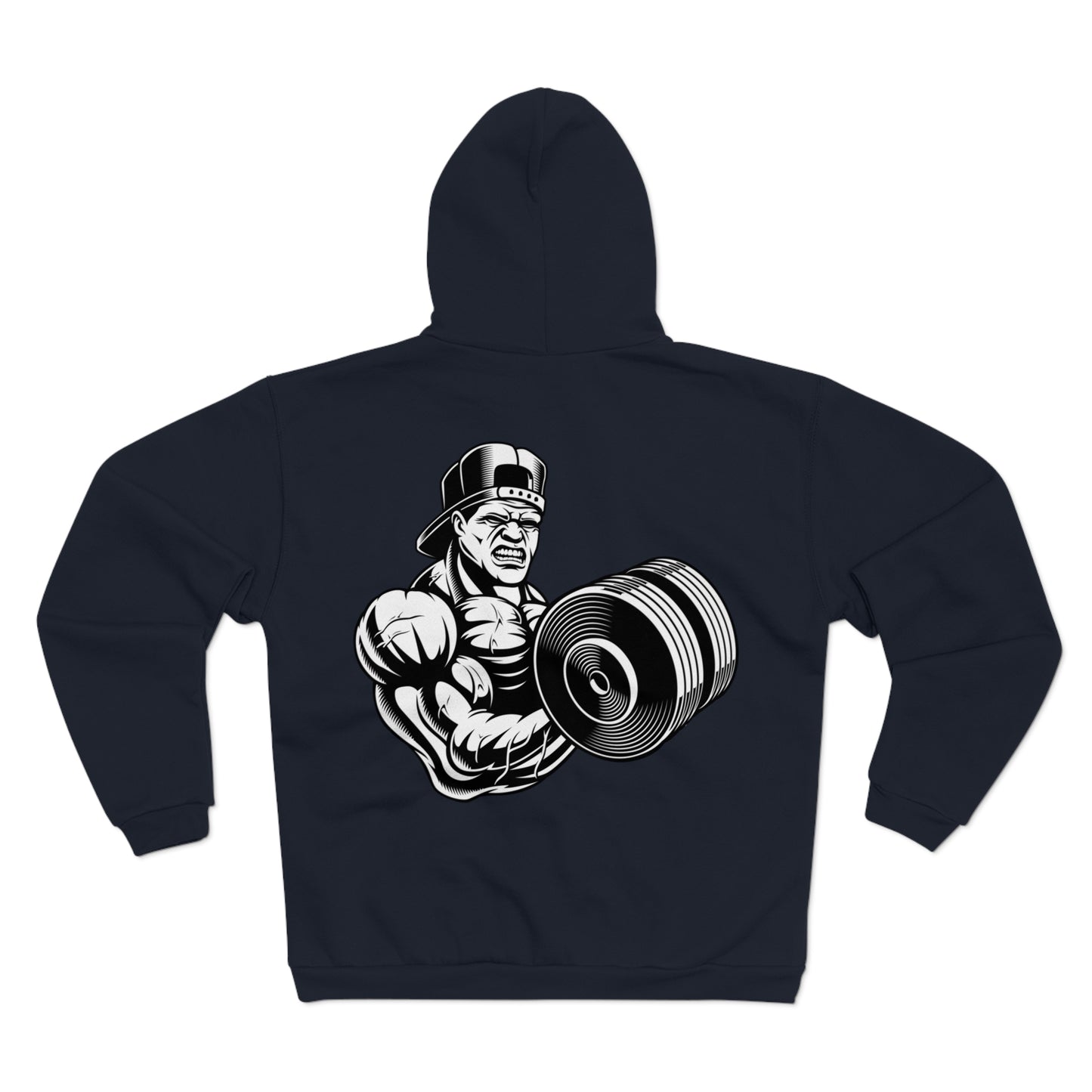 Gym Motivation Unisex Hooded Zip Sweatshirt- Weightlifting Graphic Hoodie