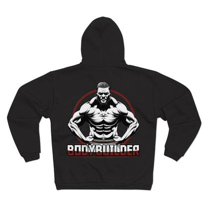 Motivational Bodybuilder Zip Hoodie for Fitness Enthusiasts
