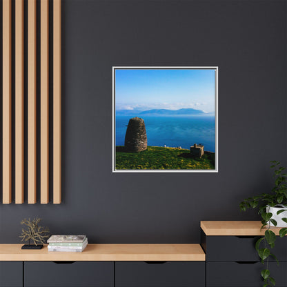 Ask Tower Matte Canvas, Framed (Multi-color)