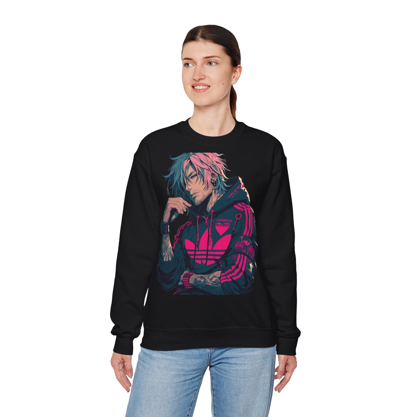 Street Style Unisex Crewneck Sweatshirt with Graphic Design
