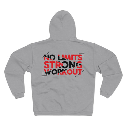 No Limits Strong Workout Unisex Hooded Zip Sweatshirt