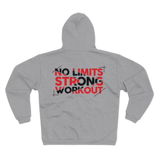 No Limits Strong Workout Unisex Hooded Zip Sweatshirt
