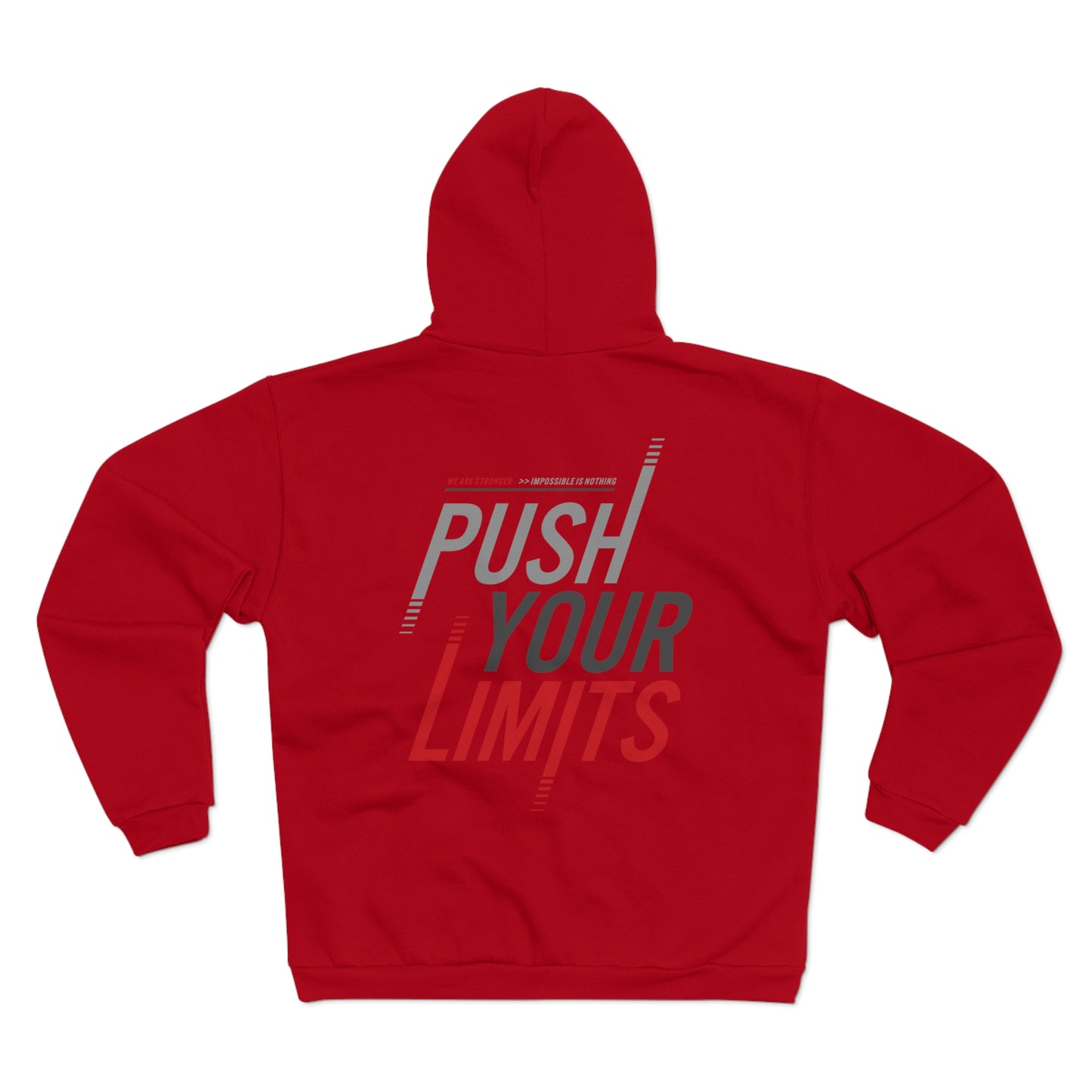 Motivational Unisex Hooded Zip Sweatshirt - "Push Your Limits"