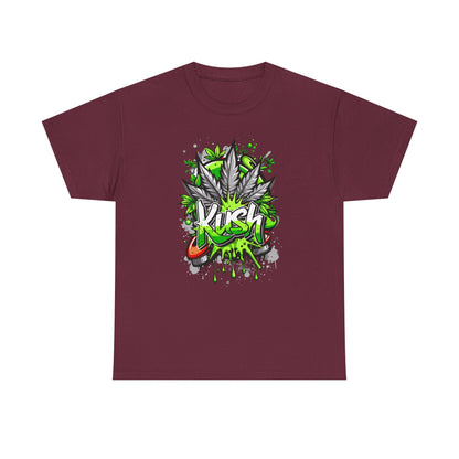 Kush Graffiti T-Shirt — Green Cannabis Leaf Street Art Tee