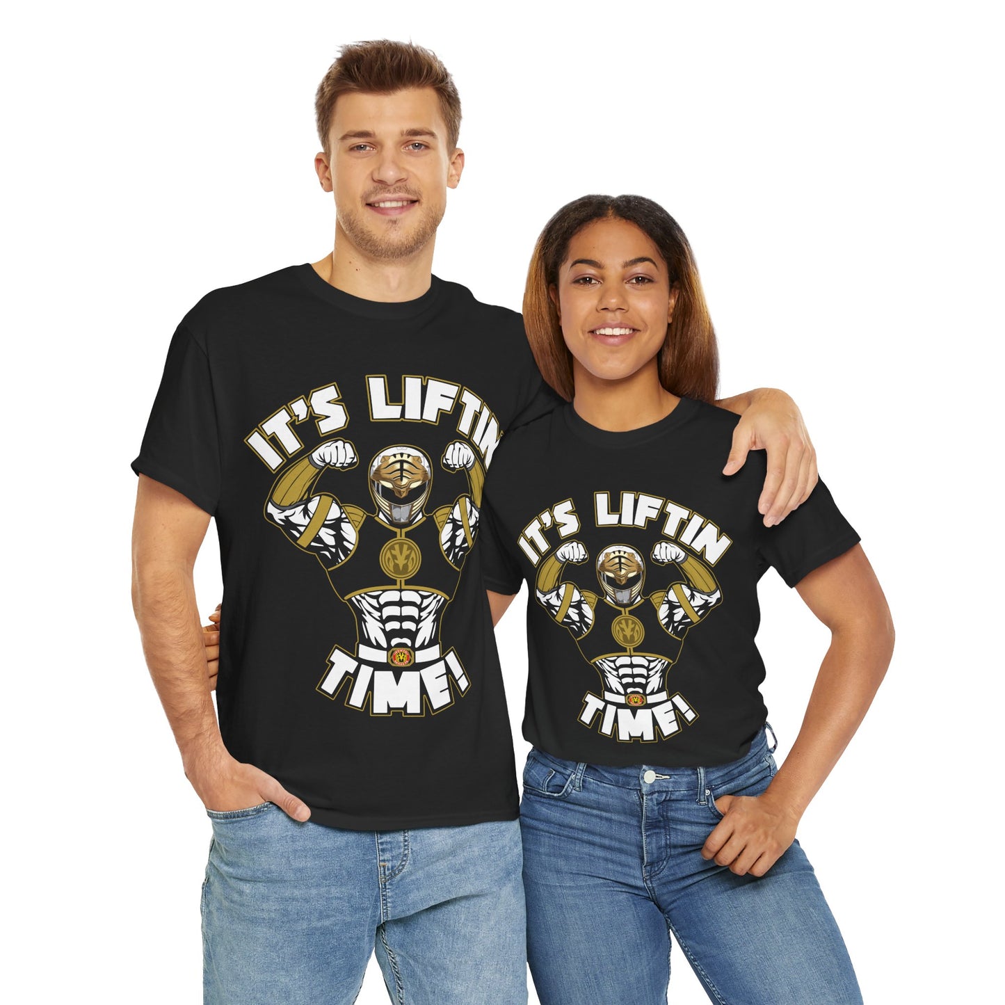 Unisex Heavy Cotton Tee - "It's Liftin' Time!" Gym Motivation Shirt Black