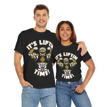 Unisex Heavy Cotton Tee - "It's Liftin' Time!" Gym Motivation Shirt Black
