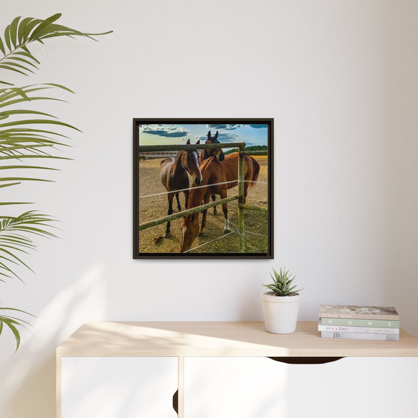 Horses Matte Canvas, Framed (Multi-color)