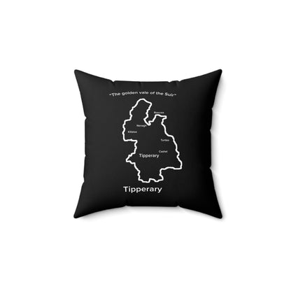 Tipperary Spun Polyester Square Pillow Black Edition 2 Sizes