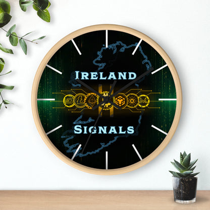 Ireland Signals Wall Clock — Celtic Tech Map Decorative Clock