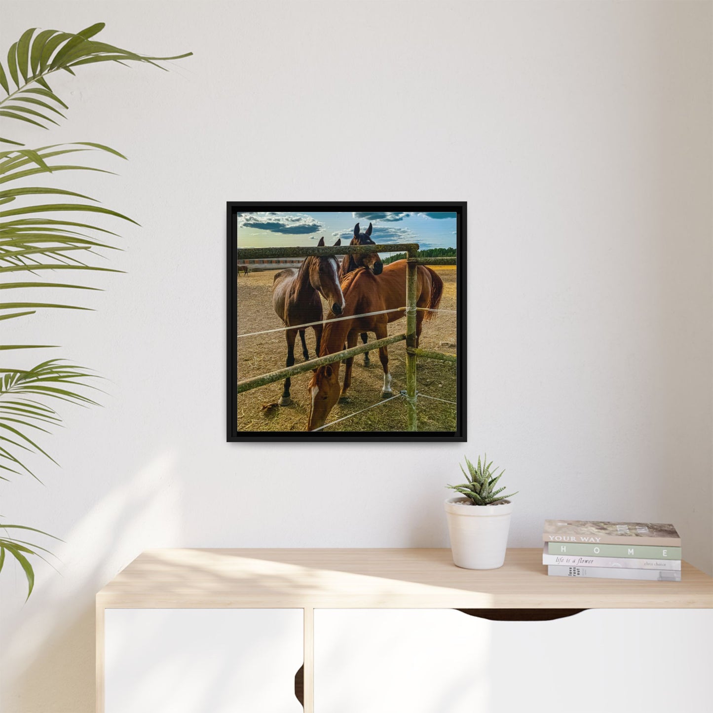 Horses Matte Canvas, Framed (Multi-color)