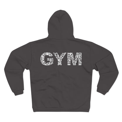 Unisex Zip Sweatshirt - 'GYM' Workout Hoodie for Fitness Lovers
