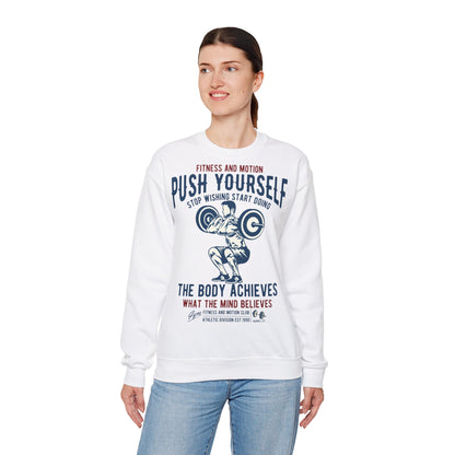 Inspirational Fitness Sweatshirt - "Push Yourself" Crewneck for Active Lifestyles