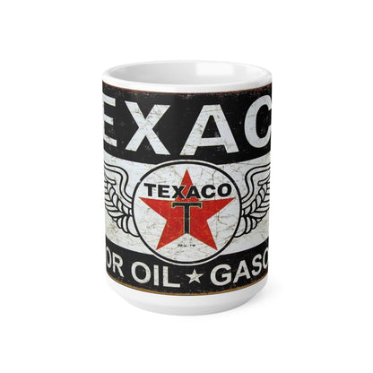 Vintage Texaco Ceramic Coffee Cups - Classic Oil Gas Design, 11oz & 15oz