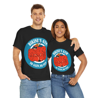 Mr Crab No Pain No Gain Black Unisex Heavy Cotton Tee