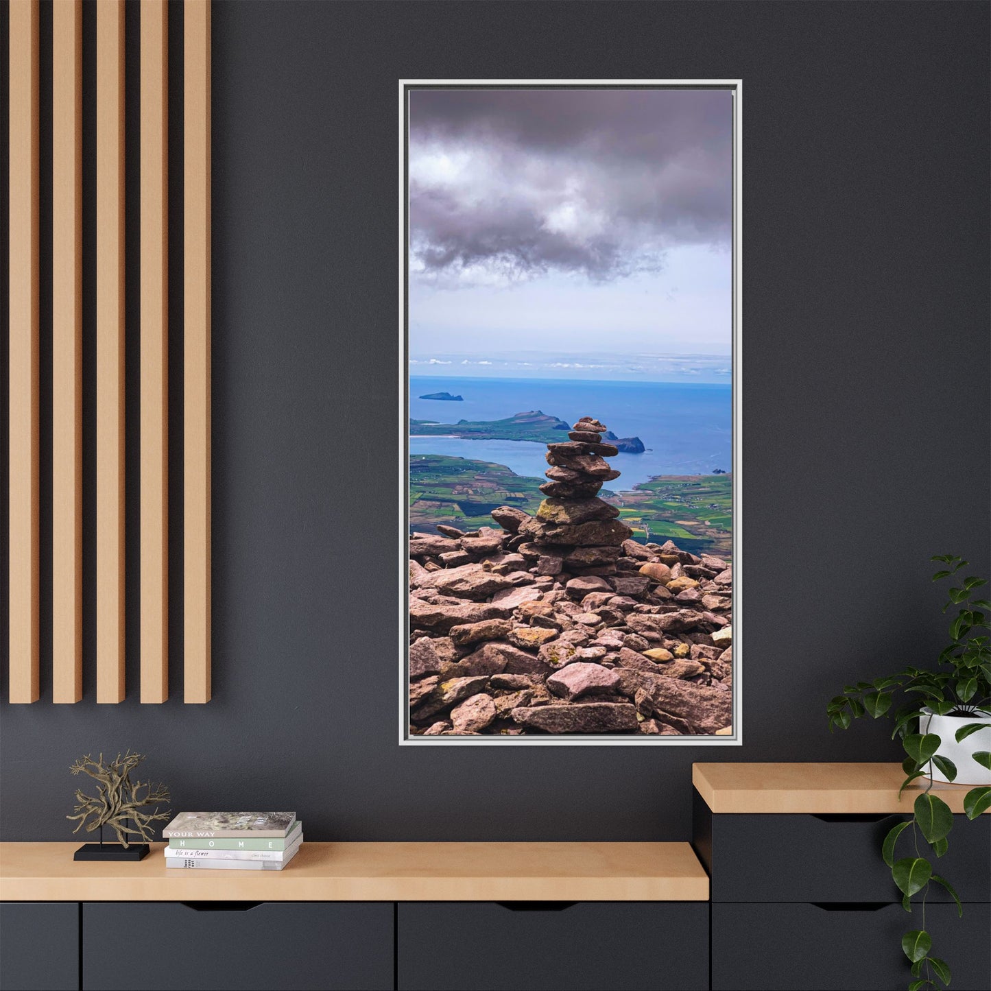 Mount Brandon Top Matte Canvas, Framed (Multi-color)