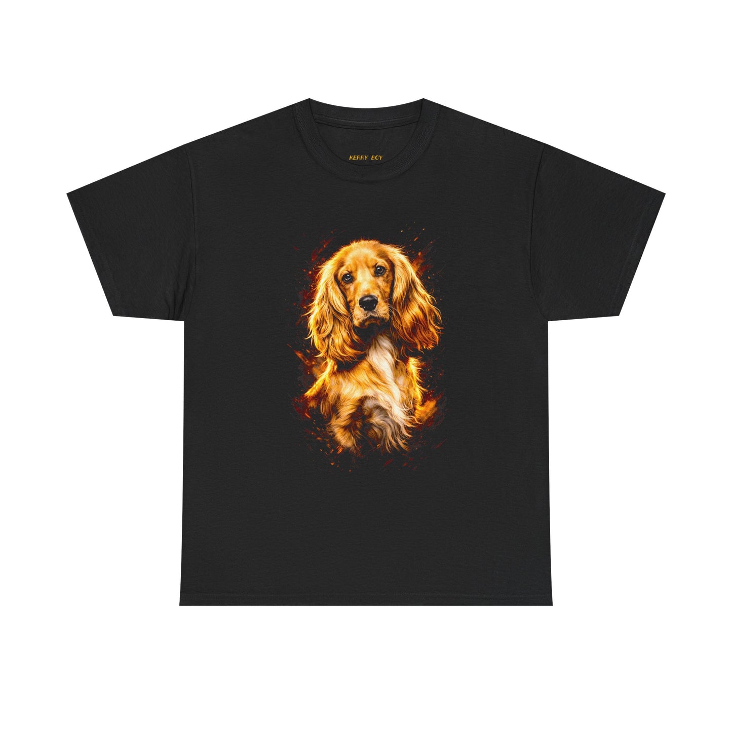 Golden Retriever Portrait T-Shirt — Fiery Dog Art Tee for Dog Lovers