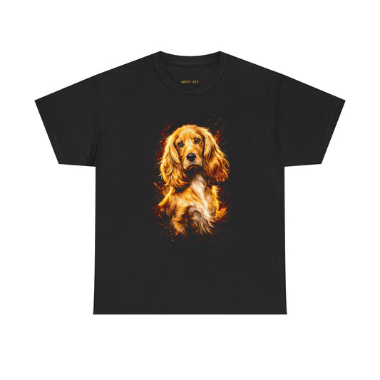Golden Retriever Portrait T-Shirt — Fiery Dog Art Tee for Dog Lovers