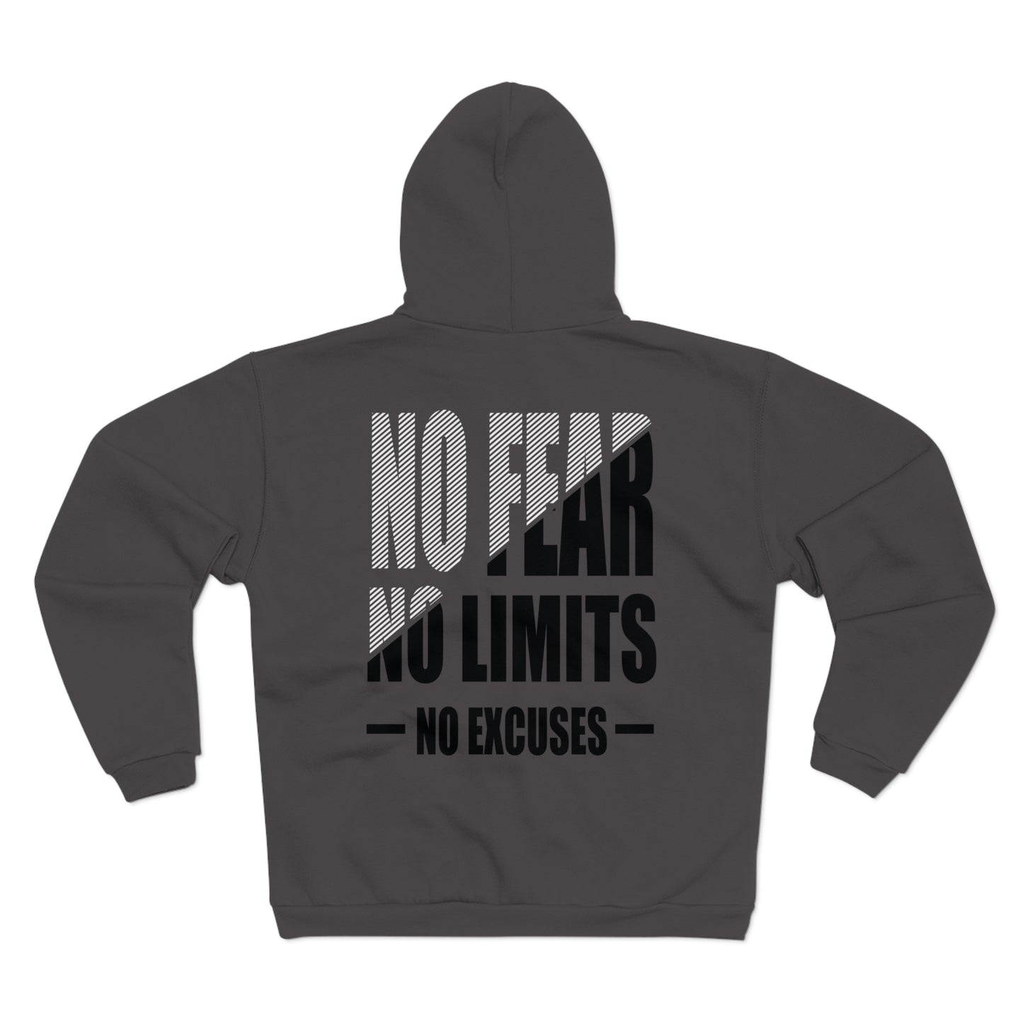 Motivational Zip Hoodie - "No Fear, No Limits, No Excuses"