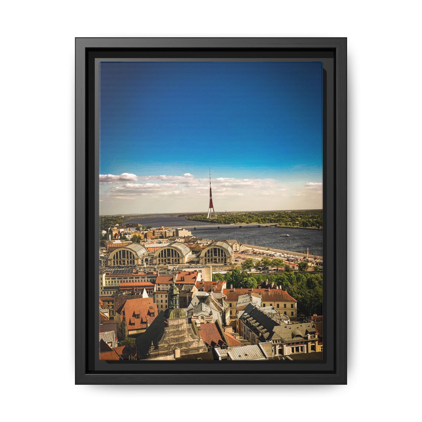 Riga TV Tower Matte Canvas, Framed (Multi-color)