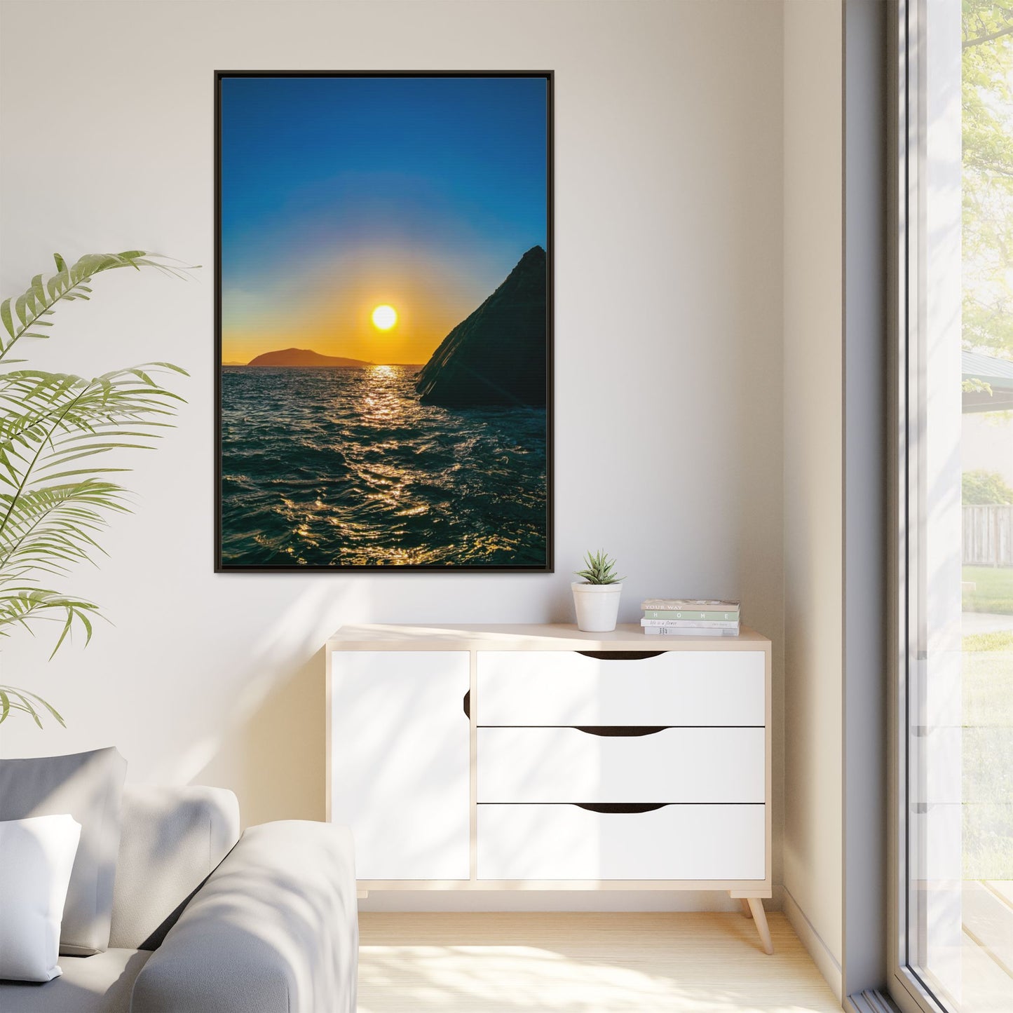 Dunquin Pier Sunset Matte Canvas, Framed (Multi-color)