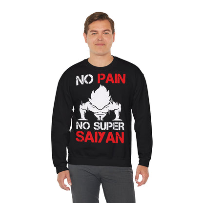 No Pain No Super Saiyan Crewneck Sweatshirt for Anime Fans