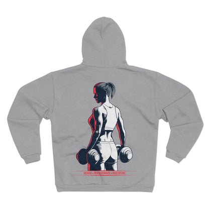 Power & Perseverance Unisex Hooded Zip Sweatshirt - Motivational Fitness Apparel