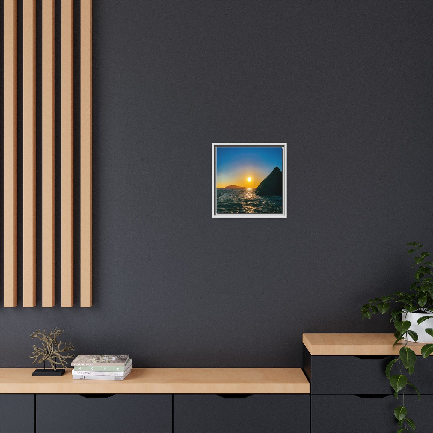 Dunquin Pier Sunset Matte Canvas, Framed (Multi-color)