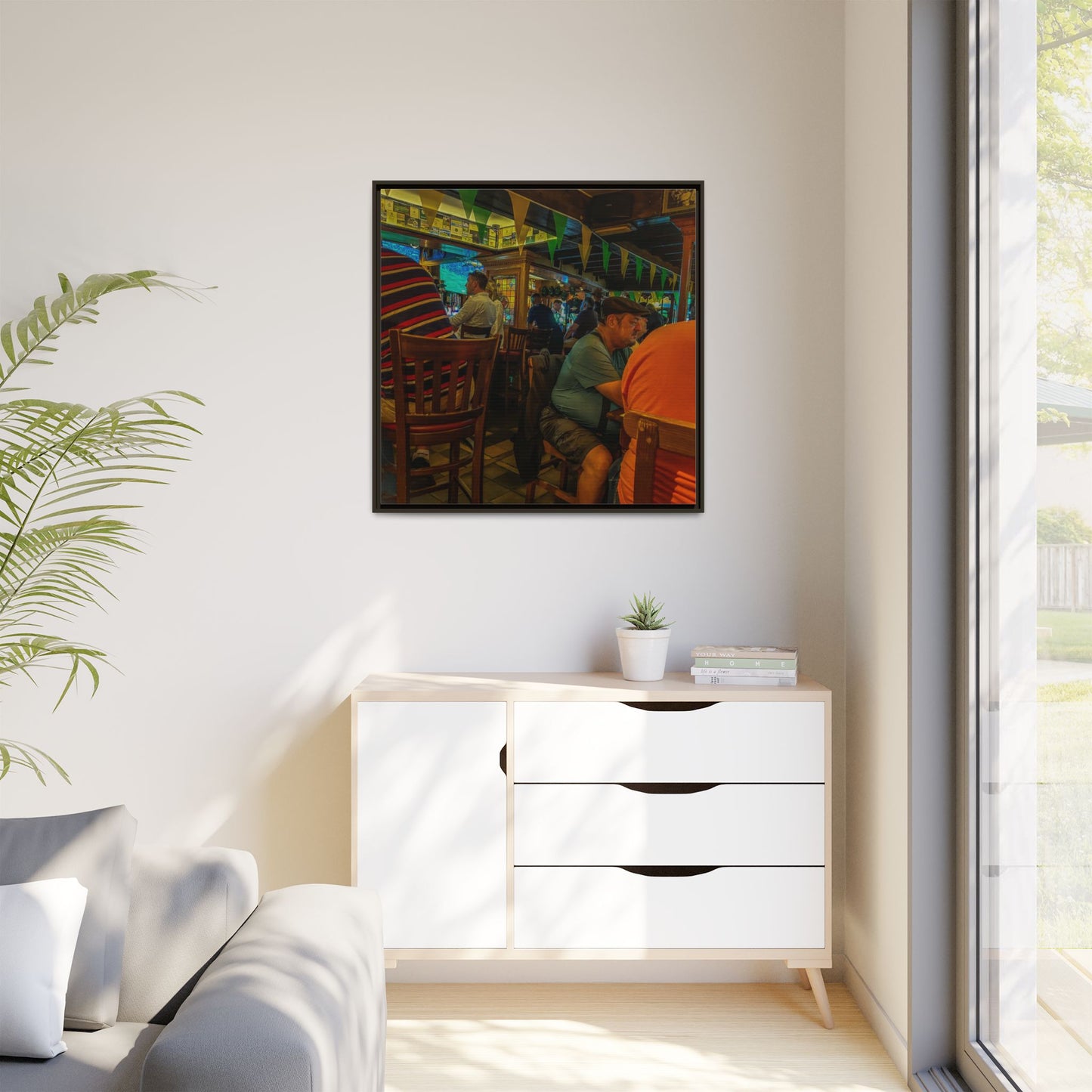 Irish Pub Matte Canvas, Framed (Multi-color)