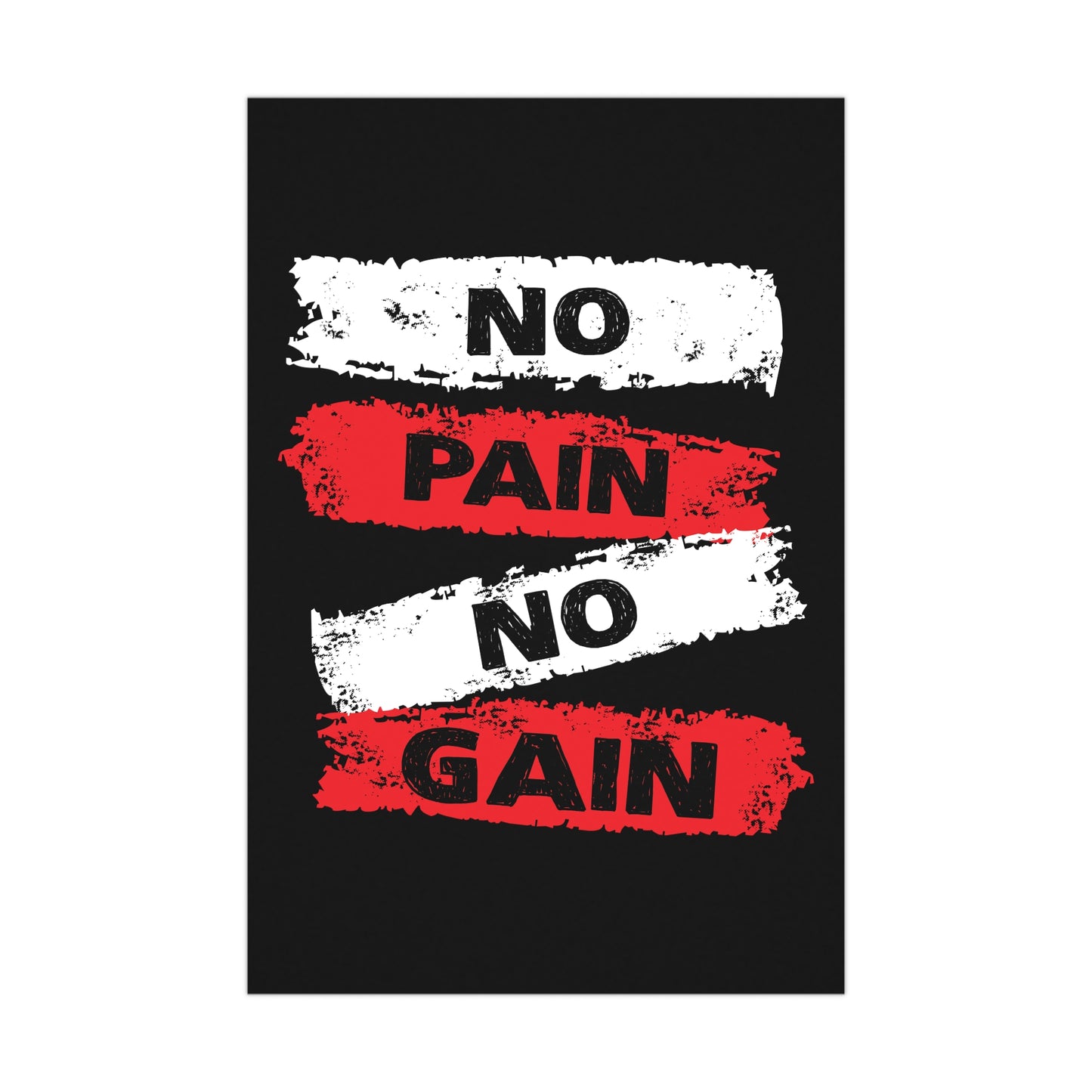 Inspirational Matte Poster - 'No Pain No Gain' Fitness Wall Art