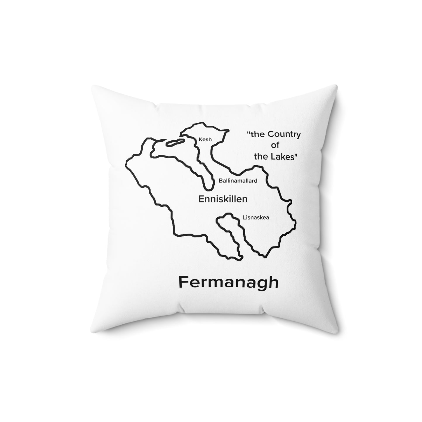 Fermanagh Spun Polyester Square Pillow White Edition 4 Sizes