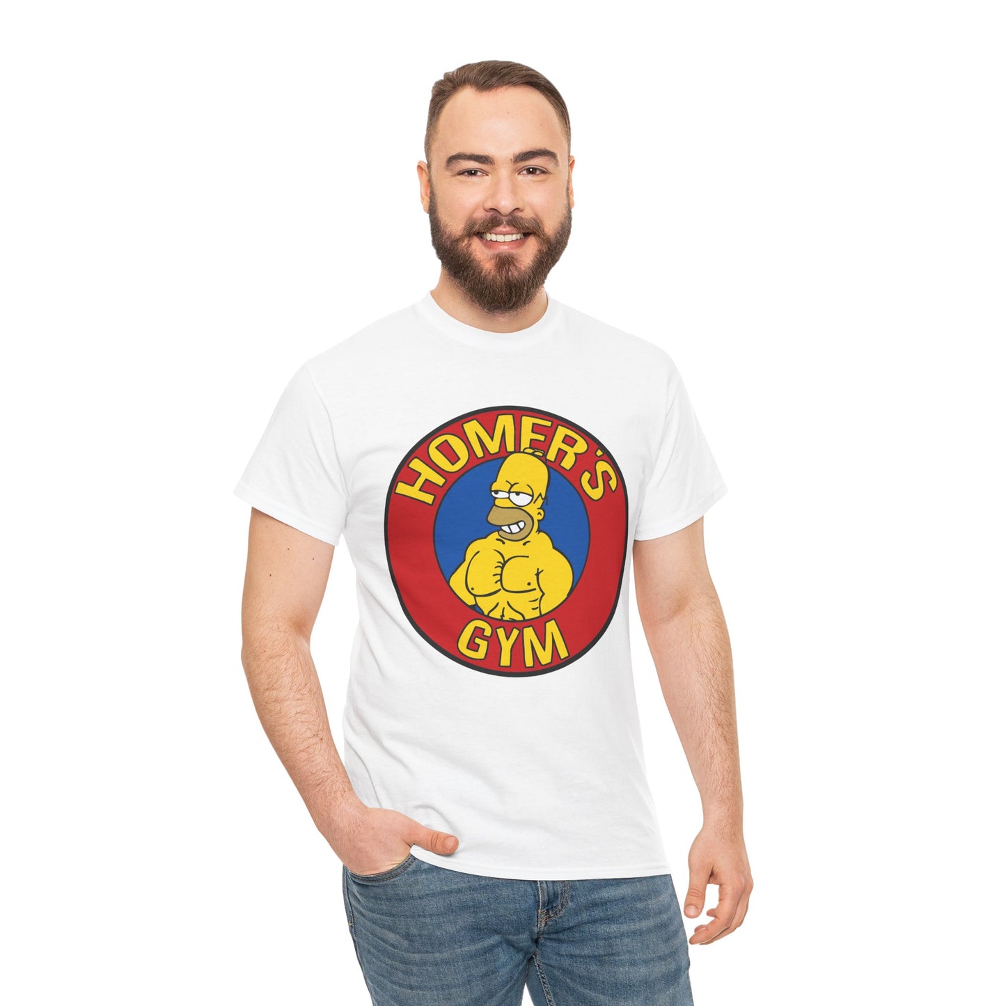 Muscular Homer Gym Unisex Heavy Cotton Tee