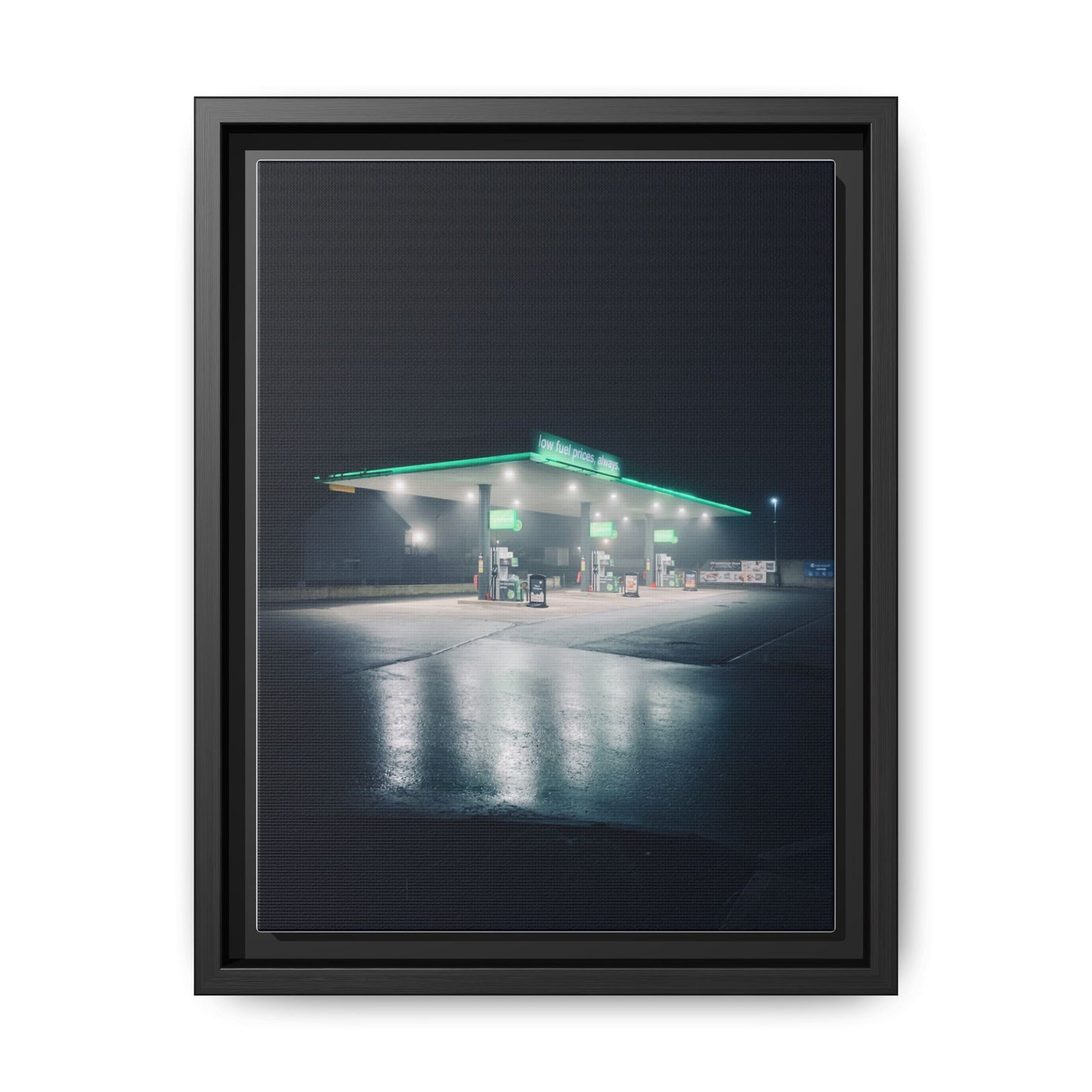 Gas Station Matte Canvas, Framed (Multi-color)