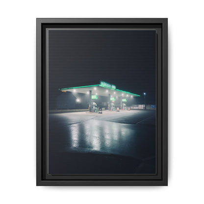 Gas Station Matte Canvas, Framed (Multi-color)