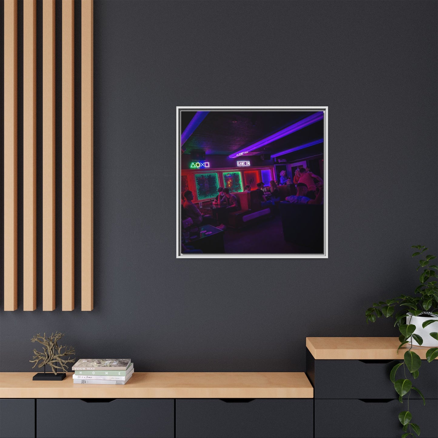 Mermaids Night Club Matte Canvas, Framed (Multi-color)