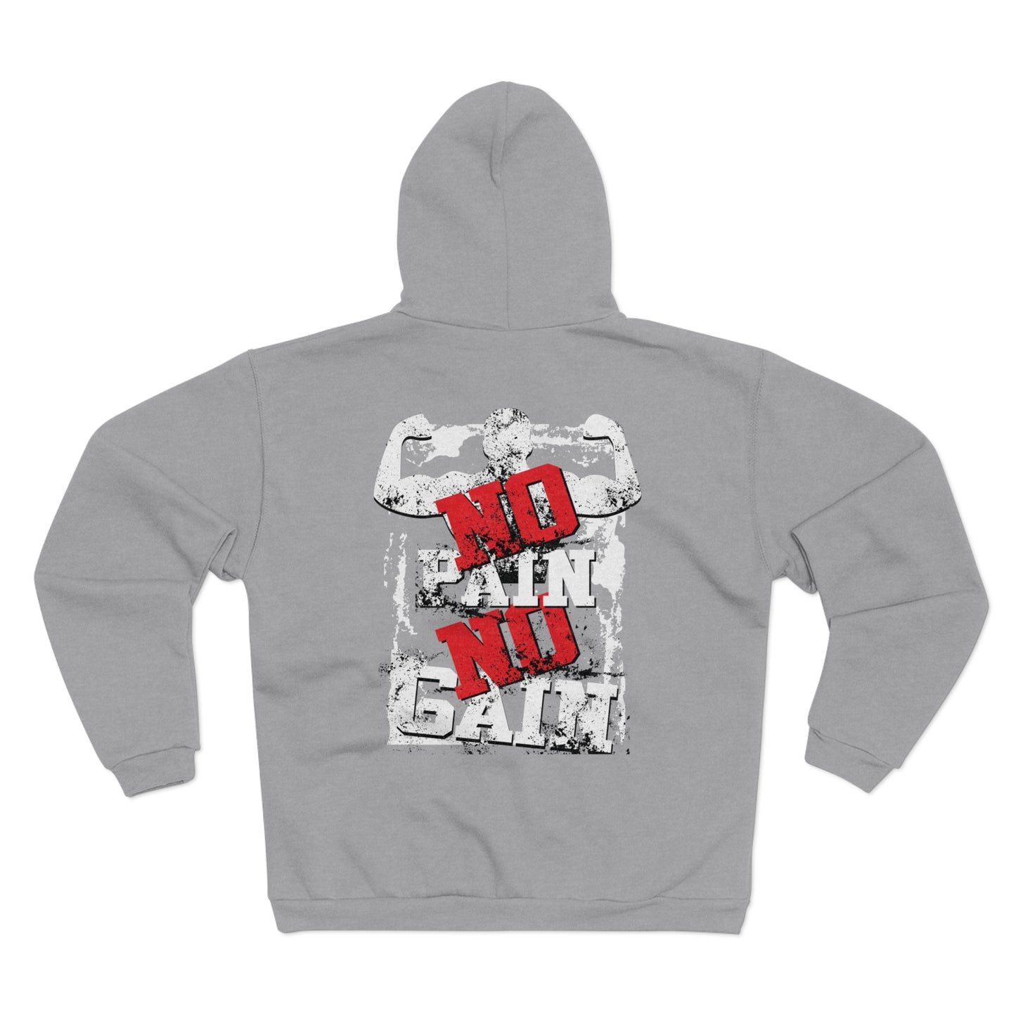 No Pain No Gain Unisex Hooded Zip Sweatshirt - Perfect for Gym Enthusiasts