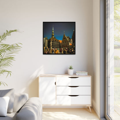 Riga Old Town Matte Canvas, Framed (Multi-color)