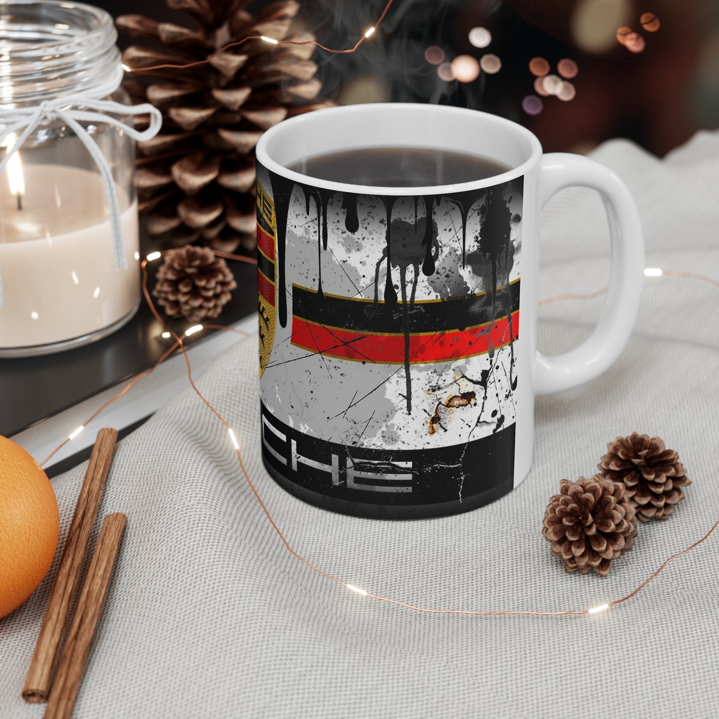 Porsche-Inspired Ceramic Coffee Cup | 11oz & 15oz | Automotive Enthusiast Gift