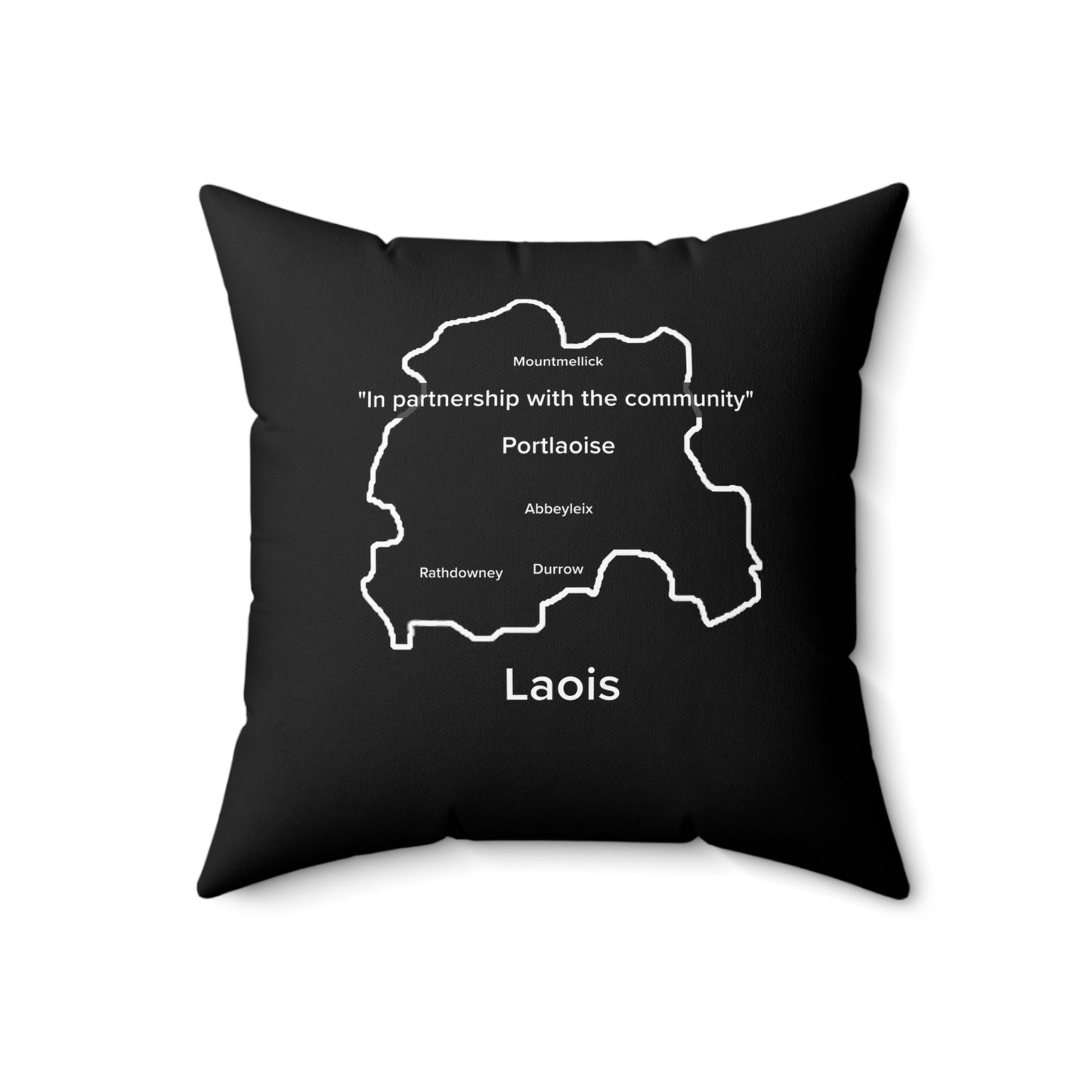 Laois Spun Polyester Square Pillow Black Edition 4 Sizes