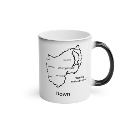 Down Magic Mug: Color - Changing Coffee Cup with Artistic Map Design