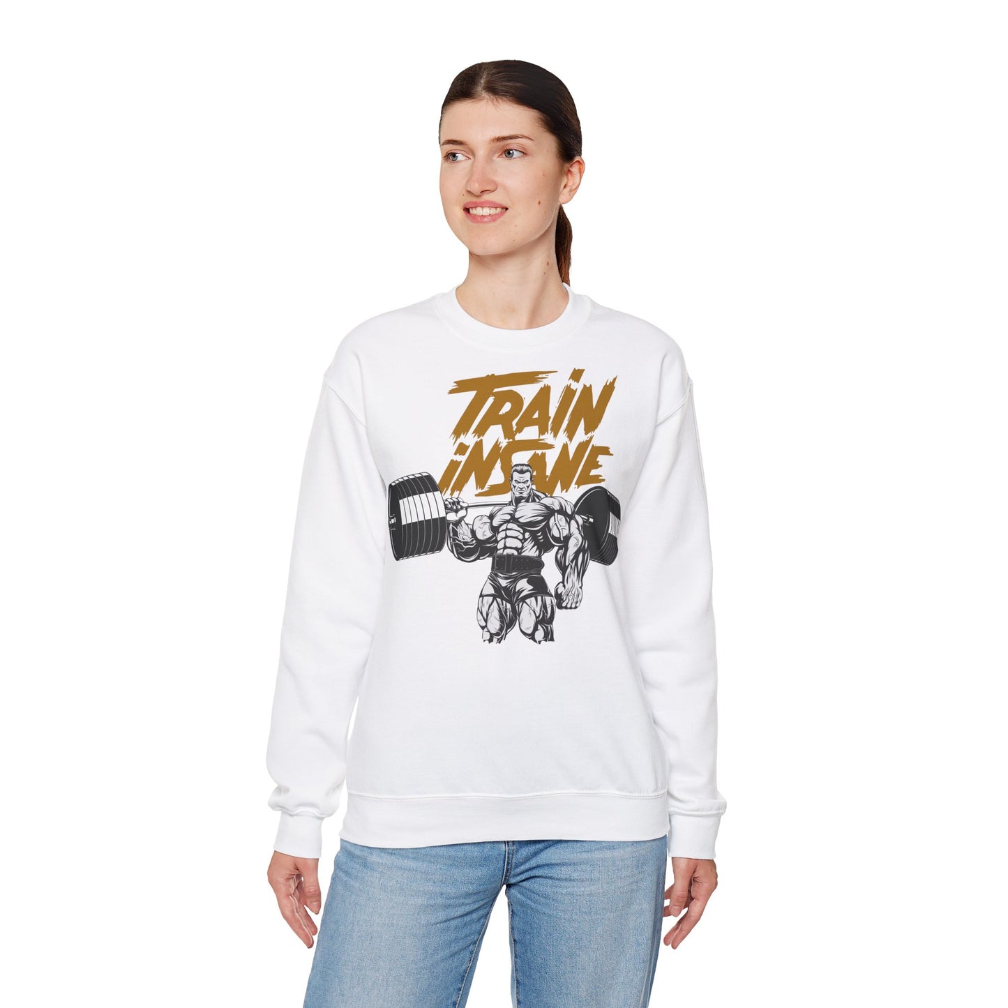 Train Insane Unisex Heavy Blend™ Crewneck Sweatshirt - Motivational Gym Sweatshirt for Fitness Lovers