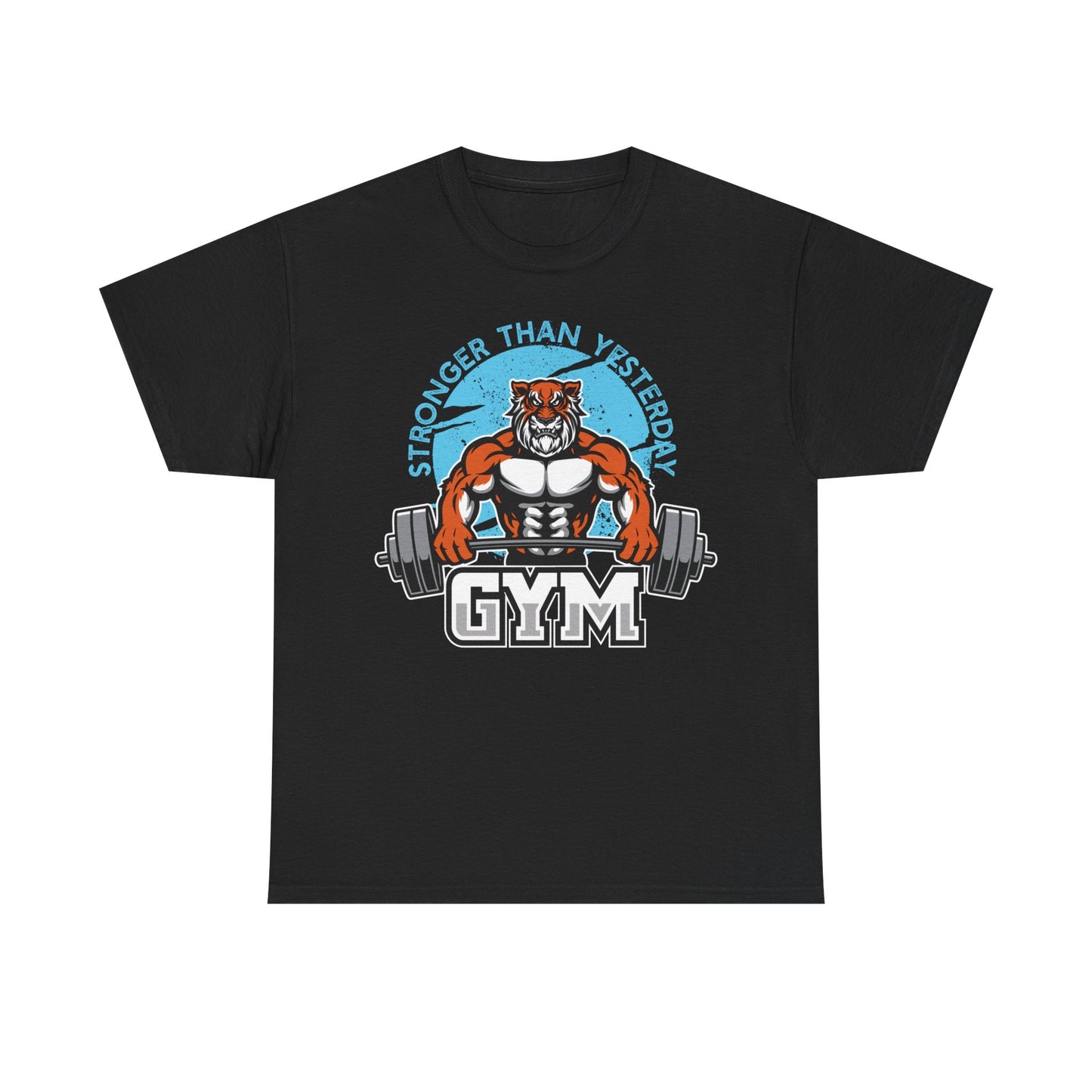 Stronger Than Yesterday Gym Tee - Unisex Heavy Cotton Shirt for Fitness Enthusiasts