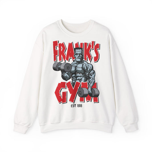 Frank's Gym Unisex Heavy Blend Sweatshirt - Vintage Fitness Crewneck White