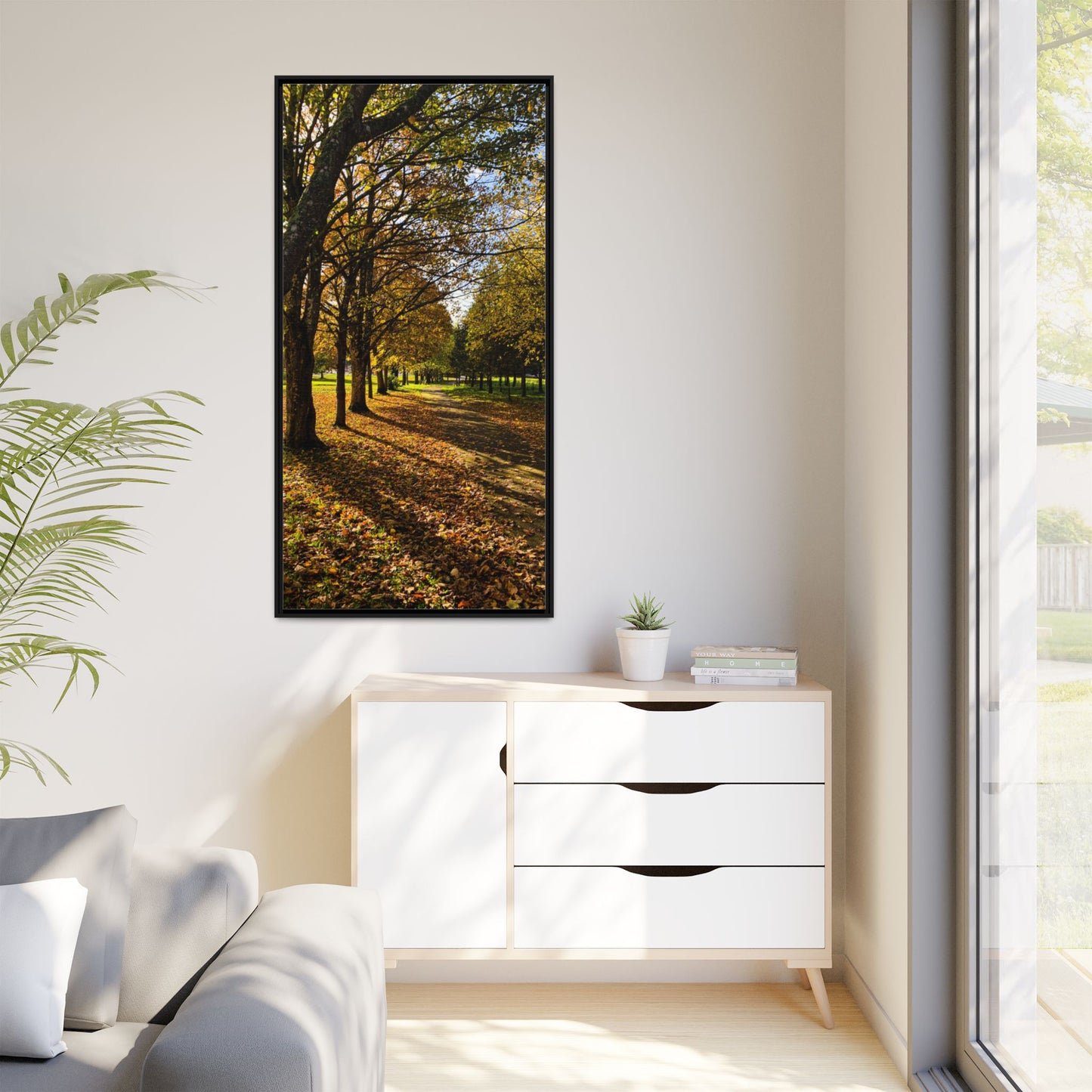 Listowel town Park Autumn Matte Canvas, Framed (Multi-color)