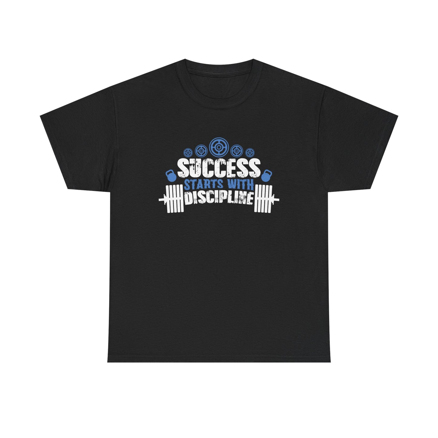 Motivational Fitness Tee - 'Success Starts with Discipline' Unisex Heavy Cotton T-Shirt